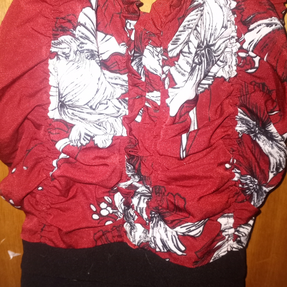 One piece pant suit with floral tube top size large made by milk and honey